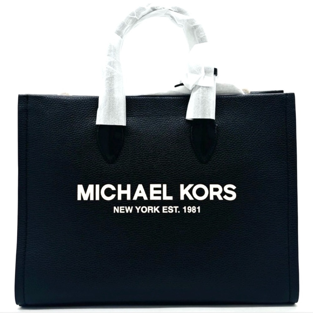 Michael Kors Medium Mirella Tote Bag Black Leather